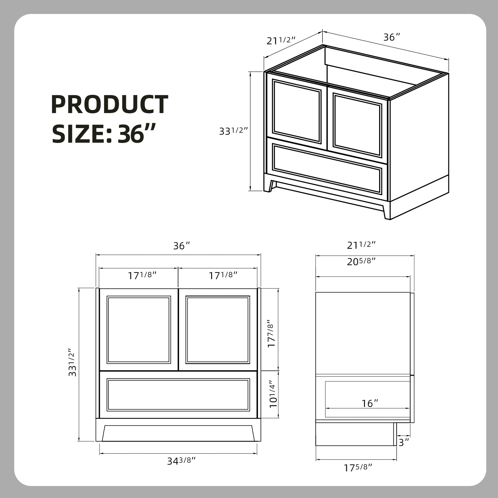 36 Inch Solid Wood Bathroom Vanity Without Top Sink, Modern Bathroom Vanity Base Only, Birch Solid Wood And Plywood Cabinet, Bathroom Storage Cabinet With Double Door Cabinet And 1 Drawer White 1 White 2 2 36 To 47 In 32 To 35 In Soft Close Doors