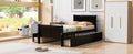 Twin Size Wood Platform Bed With 4 Drawers And Streamlined Headboard & Footboard, Espresso Espresso Solid Wood Mdf