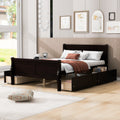 Full Size Wood Platform Bed With 4 Drawers And Streamlined Headboard & Footboard, Espresso Espresso Solid Wood Mdf