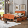 Full Size Wood Platform Bed With 4 Drawers And Streamlined Headboard & Footboard, Oak Oak Solid Wood Mdf