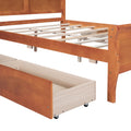 Full Size Wood Platform Bed With 4 Drawers And Streamlined Headboard & Footboard, Oak Oak Solid Wood Mdf