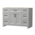 Solid Wood 48 Inch Bathroom Vanity Without Top Sink, Modern Bathroom Vanity Base Only, Birch Solid Wood And Plywood Cabinet, Bathroom Storage Cabinet With Double Door Cabinet And 6 Drawers,Light Gray 4 Light Gray 4 5 48 In & Above 32 To 35 In Soft Close