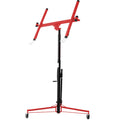Drywall Lift Panel 11' Lift Drywall Panel Hoist Jack Lifter, Red Black Black Red Steel