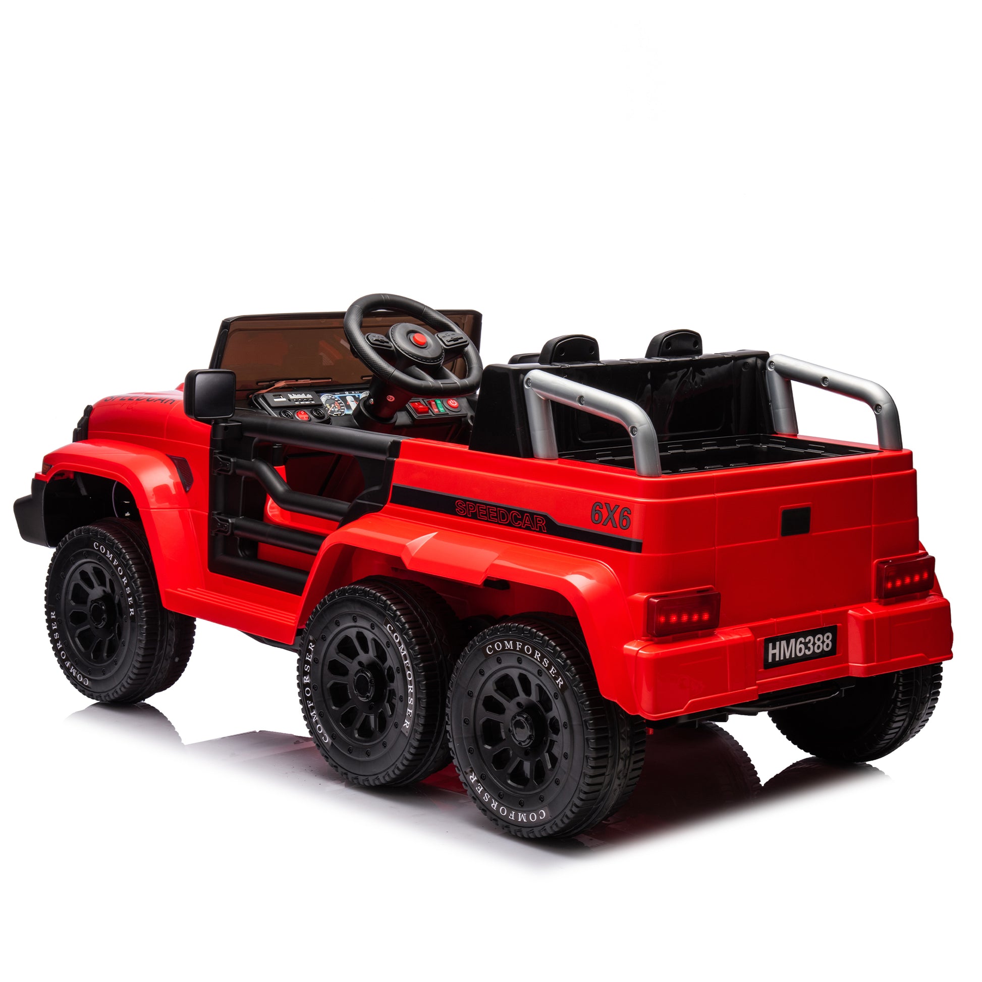 24V Ride On Car For Kids Battery Powered Ride On 4Wd Toys With Remote Control,Parents Can Assist In Driving,Music And Lights,Five Point Safety Belt,Rocking Chair Mode For Back And Forth Swinging Red Polyethylene