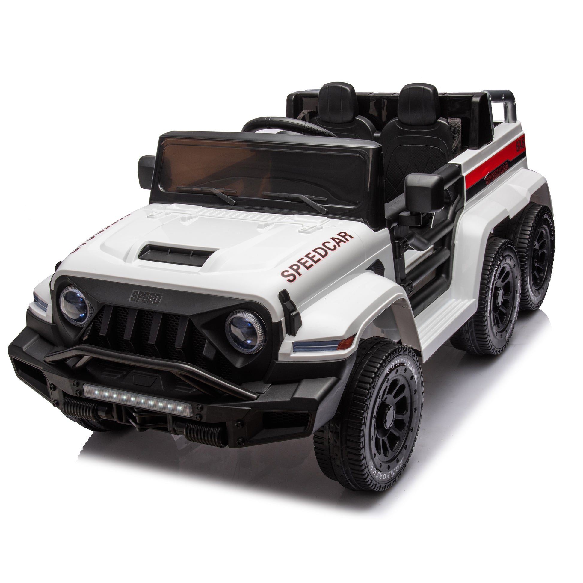 24V Ride On Car For Kids Battery Powered Ride On 4Wd Toys With Remote Control,Parents Can Assist In Driving,Music And Lights,Five Point Safety Belt,Rocking Chair Mode For Back And Forth Swinging White Polyethylene