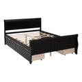 Full Size Wood Platform Bed With 4 Drawers And Streamlined Headboard & Footboard, Espresso Espresso Solid Wood Mdf