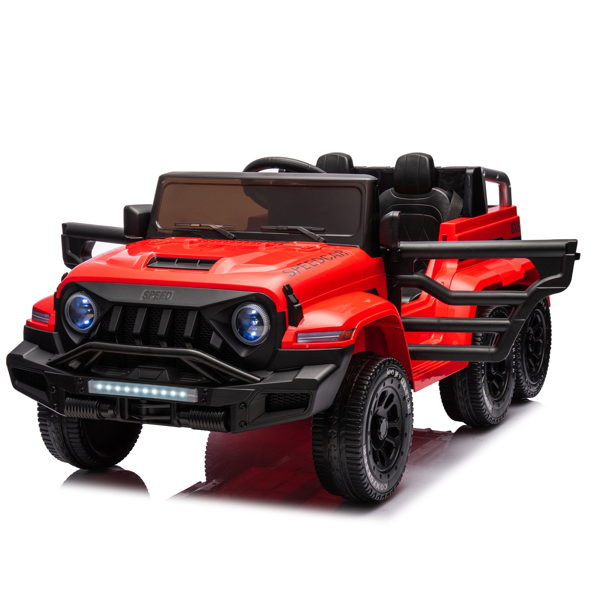 24V Ride On Car For Kids Battery Powered Ride On 4Wd Toys With Remote Control,Parents Can Assist In Driving,Music And Lights,Five Point Safety Belt,Rocking Chair Mode For Back And Forth Swinging Red Polyethylene