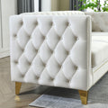 82.2 Inch Velvet Corner Sofal Shaped Sectional Couch, 5 Seater Corner Sofas With 3 Cushions For Living Room, Bedroom, Apartment, Office Beige Foam Velvet