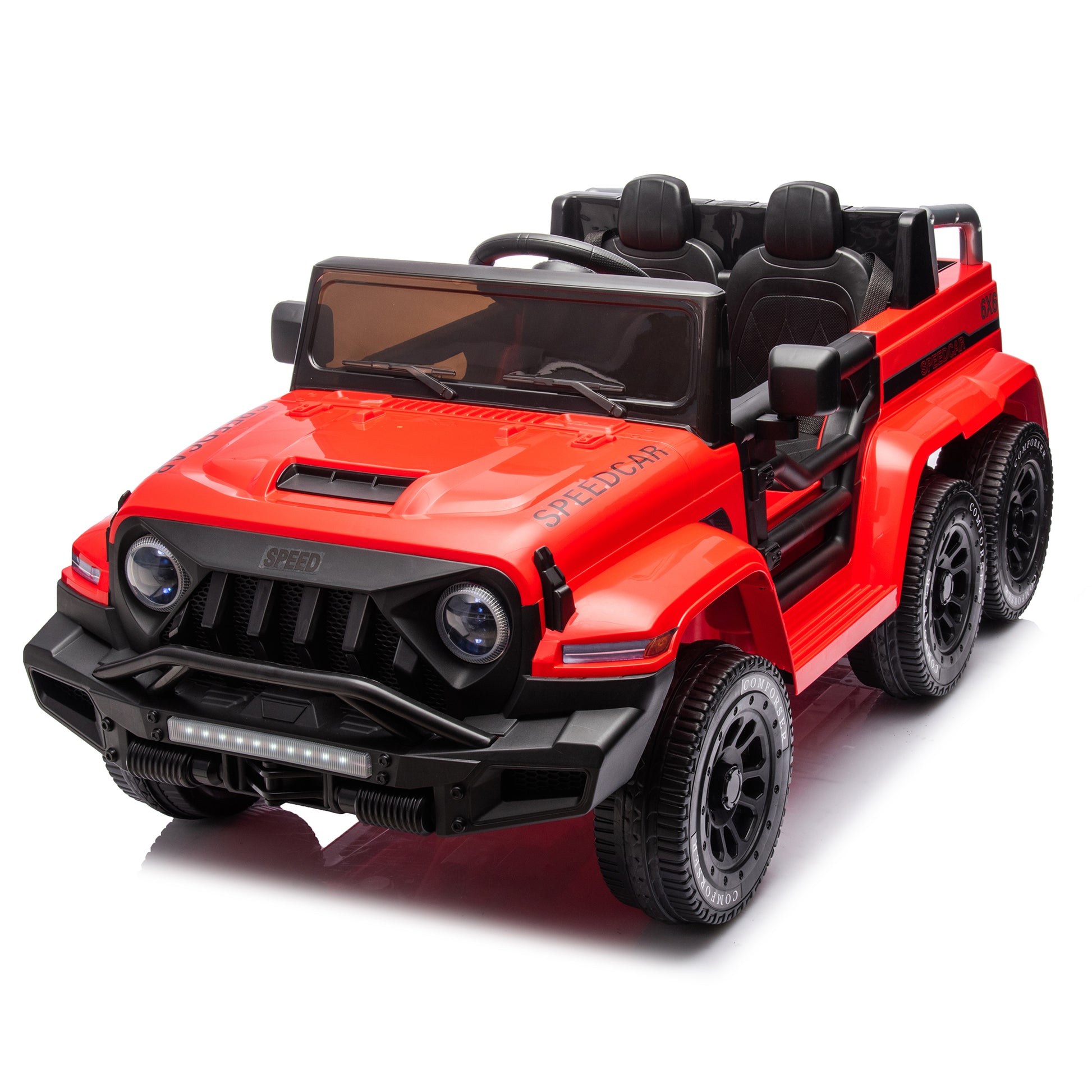 24V Ride On Car For Kids Battery Powered Ride On 4Wd Toys With Remote Control,Parents Can Assist In Driving,Music And Lights,Five Point Safety Belt,Rocking Chair Mode For Back And Forth Swinging Red Polyethylene