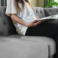 82.2 Inch Velvet Corner Sofal Shaped Sectional Couch, 5 Seater Corner Sofas With 3 Cushions For Living Room, Bedroom, Apartment, Office Gray Foam Velvet