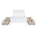 Twin Size Wood Platform Bed With 4 Drawers And Streamlined Headboard & Footboard, White White Solid Wood Mdf