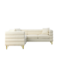 81.5 Inch Oversized Corner Sofa, L Shaped Sectional Couch,5 Seater Corner Sofas With 3 Cushions For Living Room, Bedroom, Apartment, Office White Foam Teddy