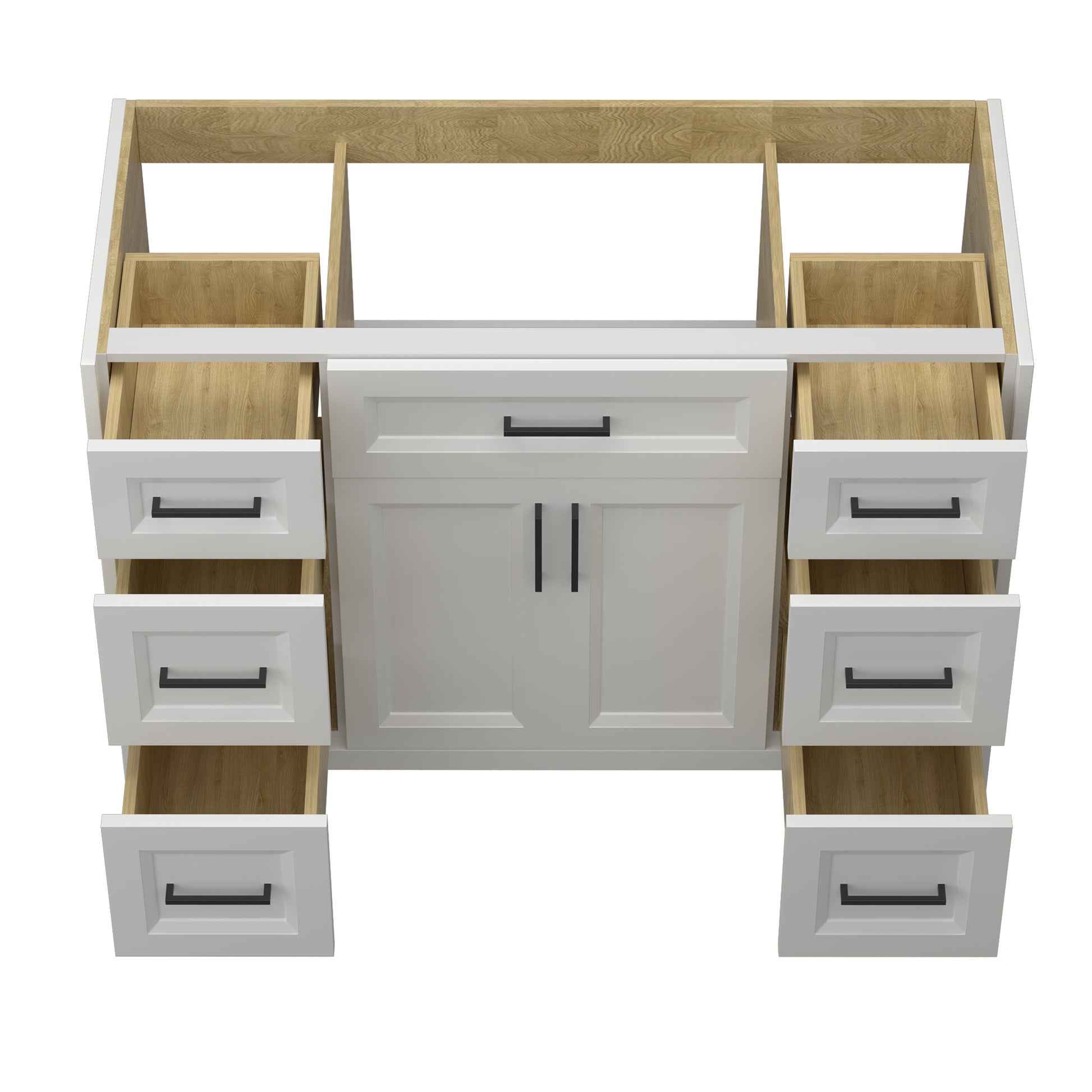 Solid Wood 48 Inch Bathroom Vanity Without Top Sink, Modern Bathroom Vanity Base Only, Birch Solid Wood And Plywood Cabinet, Bathroom Storage Cabinet With Double Door Cabinet And 6 Drawers,Light Gray 4 Light Gray 4 5 48 In & Above 32 To 35 In Soft Close