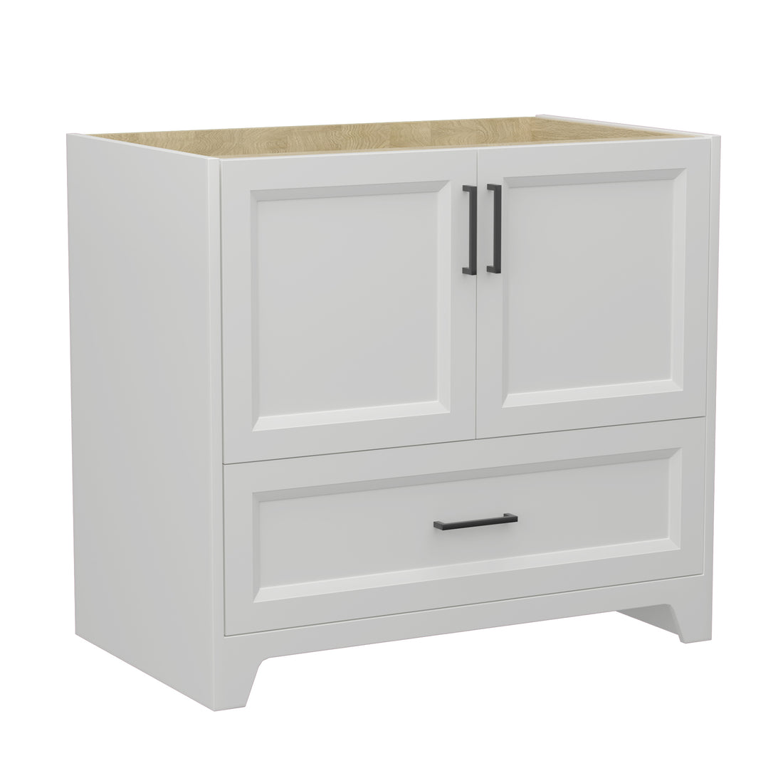 36 Inch Solid Wood Bathroom Vanity Without Top Sink, Modern Bathroom Vanity Base Only, Birch Solid Wood And Plywood Cabinet, Bathroom Storage Cabinet With Double Door Cabinet And 1 Drawer White 1 White 2 2 36 To 47 In 32 To 35 In Soft Close Doors