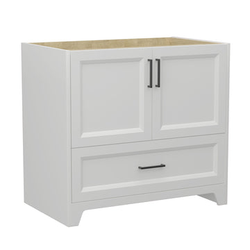 36 Inch Solid Wood Bathroom Vanity Without Top Sink, Modern Bathroom Vanity Base Only, Birch Solid Wood And Plywood Cabinet, Bathroom Storage Cabinet With Double Door Cabinet And 1 Drawer White 1 White 2 2 36 To 47 In 32 To 35 In Soft Close Doors