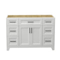 Solid Wood 48 Inch Bathroom Vanity Without Top Sink, Modern Bathroom Vanity Base Only, Birch Solid Wood And Plywood Cabinet, Bathroom Storage Cabinet With Double Door Cabinet And 6 Drawers, White 4 White 4 5 48 In & Above 32 To 35 In Soft Close Doors