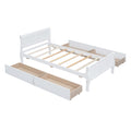 Twin Size Wood Platform Bed With 4 Drawers And Streamlined Headboard & Footboard, White White Solid Wood Mdf