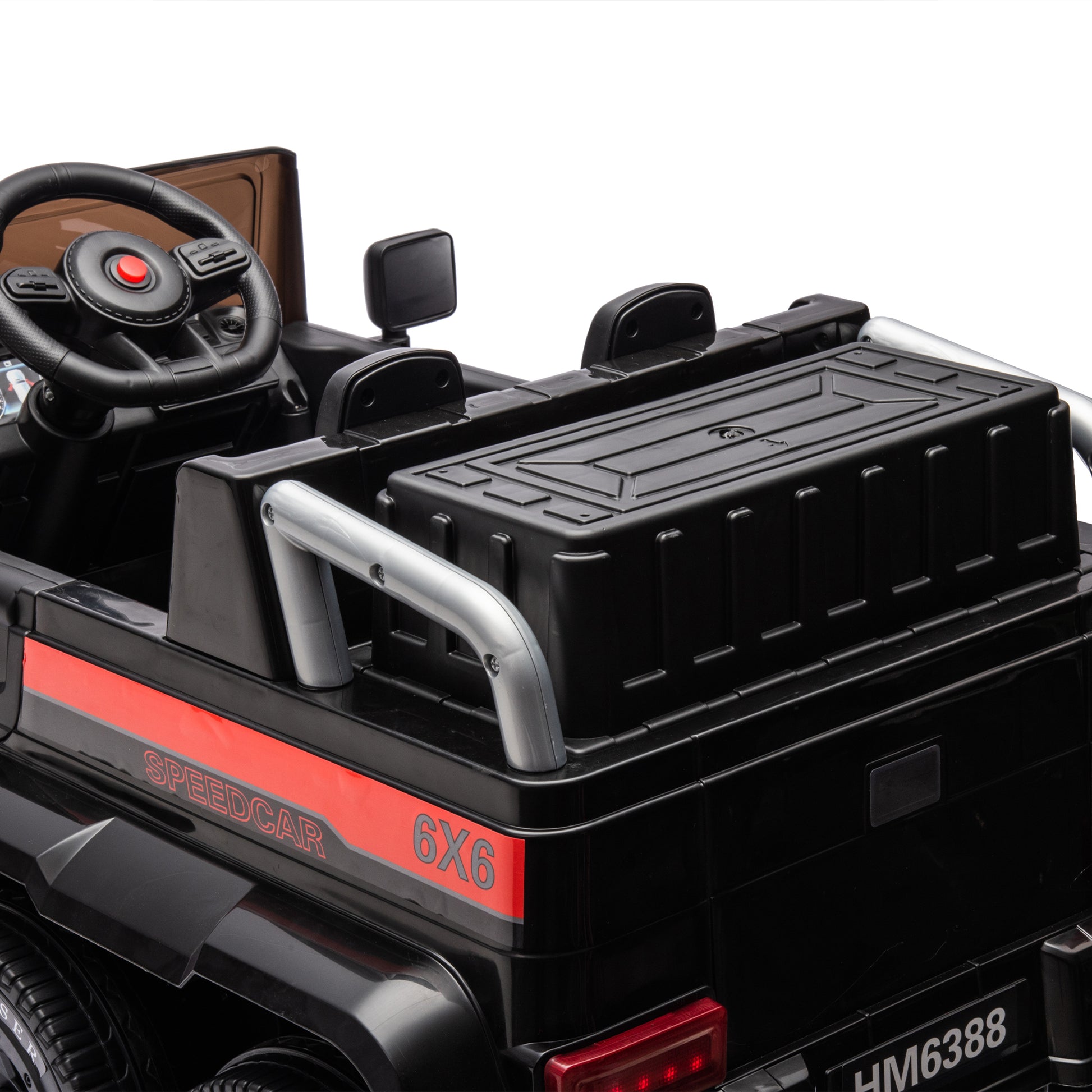 24V Ride On Car For Kids Battery Powered Ride On 4Wd Toys With Remote Control,Parents Can Assist In Driving,Music And Lights,Five Point Safety Belt,Rocking Chair Mode For Back And Forth Swinging Black Polyethylene