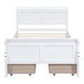 Twin Size Wood Platform Bed With 4 Drawers And Streamlined Headboard & Footboard, White White Solid Wood Mdf