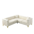 81.5 Inch Oversized Corner Sofa, L Shaped Sectional Couch,5 Seater Corner Sofas With 3 Cushions For Living Room, Bedroom, Apartment, Office White Foam Teddy