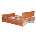 Full Size Wood Platform Bed With 4 Drawers And Streamlined Headboard & Footboard, Oak Oak Solid Wood Mdf