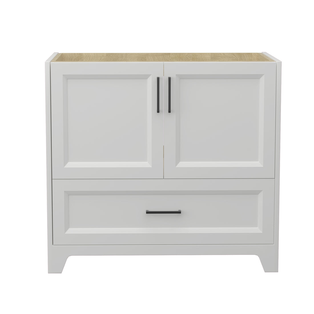 36 Inch Solid Wood Bathroom Vanity Without Top Sink, Modern Bathroom Vanity Base Only, Birch Solid Wood And Plywood Cabinet, Bathroom Storage Cabinet With Double Door Cabinet And 1 Drawer White 1 White 2 2 36 To 47 In 32 To 35 In Soft Close Doors