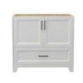 36 Inch Solid Wood Bathroom Vanity Without Top Sink, Modern Bathroom Vanity Base Only, Birch Solid Wood And Plywood Cabinet, Bathroom Storage Cabinet With Double Door Cabinet And 1 Drawer White 1 White 2 2 36 To 47 In 32 To 35 In Soft Close Doors