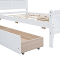 Twin Size Wood Platform Bed With 4 Drawers And Streamlined Headboard & Footboard, White White Solid Wood Mdf