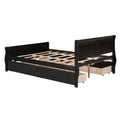 Full Size Wood Platform Bed With 4 Drawers And Streamlined Headboard & Footboard, Espresso Espresso Solid Wood Mdf