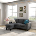 Sofas For Families, Apartments, Dorms, Bonus Rooms, Compact Spaces With Lounge Lounges, 3 Seater, L Shaped Design For The Chaise, 680 Lbs Capacity Dark Grey Dark Gray Metal & Wood