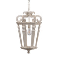 Wood Chandelier, Hanging Light Fixture With Adjustable Chain For Kitchen Dining Room Foyer Entryway, Bulb Not Included Cream White Wood