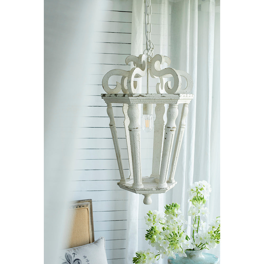 Wood Chandelier, Hanging Light Fixture With Adjustable Chain For Kitchen Dining Room Foyer Entryway, Bulb Not Included Cream White Wood