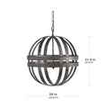 4 Light Galvanized Chandelier, Hanging Light Fixture With Adjustable Chain For Kitchen Dining Room Foyer Entryway, Bulb Not Included Gray Metal