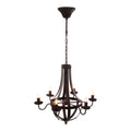 6 Light Metal Chandelier, Hanging Light Fixture With Adjustable Chain For Kitchen Dining Room Foyer Entryway, Bulb Not Included Black Iron