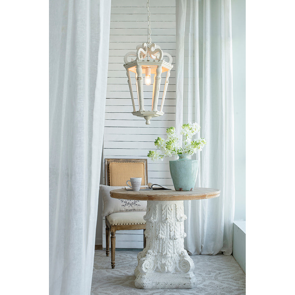 Wood Chandelier, Hanging Light Fixture With Adjustable Chain For Kitchen Dining Room Foyer Entryway, Bulb Not Included Cream White Wood