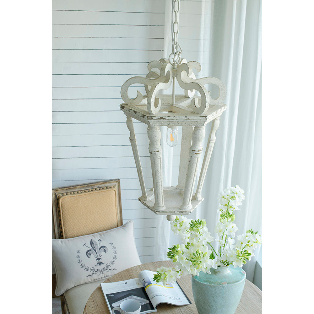 Wood Chandelier, Hanging Light Fixture With Adjustable Chain For Kitchen Dining Room Foyer Entryway, Bulb Not Included Cream White Wood