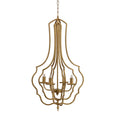 4 Light Metal Chandelier, Hanging Light Fixture With Adjustable Chain For Kitchen Dining Room Foyer Entryway, Bulb Not Included Gold Iron