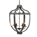 4 Light Metal Chandelier, Hanging Light Fixture With Adjustable Chain For Kitchen Dining Room Foyer Entryway, Bulb Not Included Gray Iron