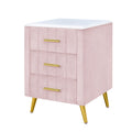 4 Pieces Bedroom Sets Queen Size Upholstered Bed Frame With Modern Corduroy Storage Ottoman And Nightstands,Pink Queen Pink 4 Piece Set Wood