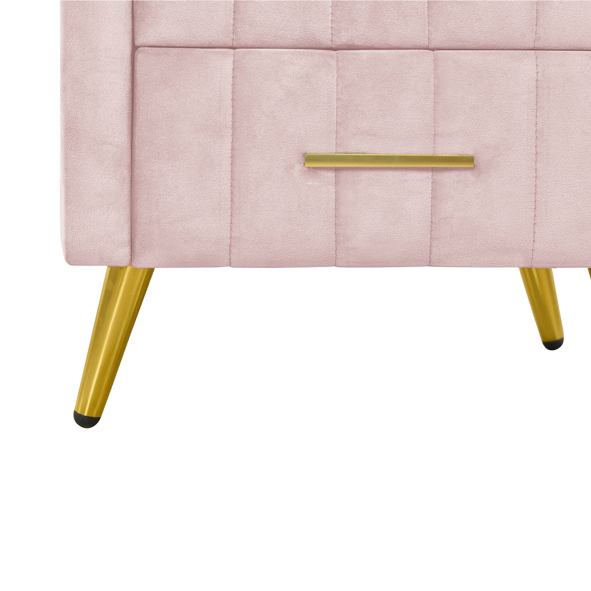4 Pieces Bedroom Sets Queen Size Upholstered Bed Frame With Modern Corduroy Storage Ottoman And Nightstands,Pink Queen Pink 4 Piece Set Wood