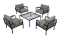 Rajni Patio Arm Chair, Gray Fabric & Black Finish Ot01761 Gray Fabric