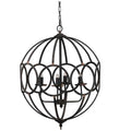 4 Light Metal Chandelier, Hanging Light Fixture With Adjustable Chain For Kitchen Dining Room Foyer Entryway, Bulb Not Included Black Iron