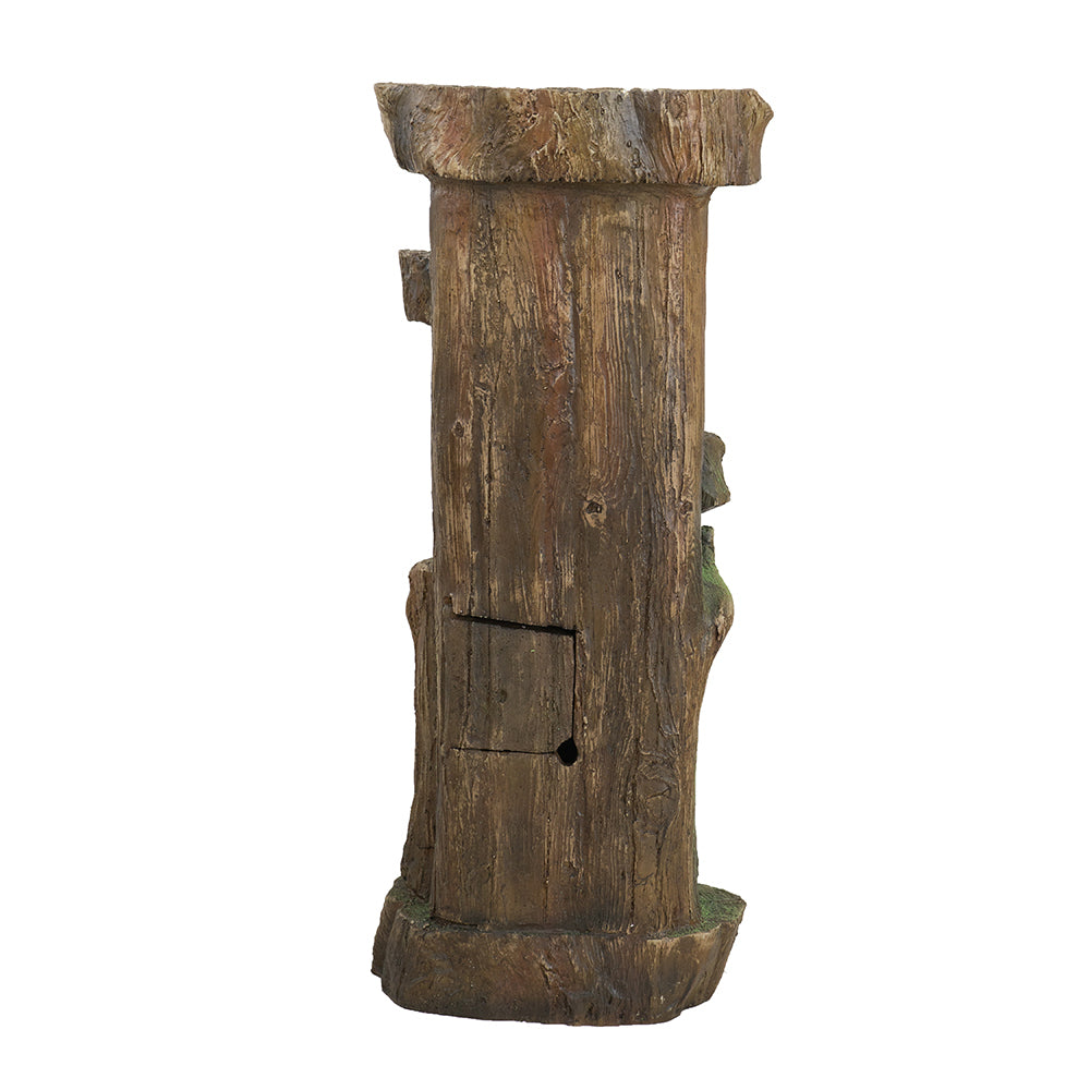 11X13.4X31.5" Rustic Decorative Tree Trunk 5 Tier Water Fountain, With Light And Pump, For Indoor And Outdoor Brown Garden & Outdoor Farmhouse,French Country,Pastoral,Rustic,Traditional Polyresin