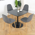 Light Grey Modern Fabric Chairs With Wood Transfer Metal Leg Set Of 4 Light Gray Metal