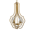 4 Light Metal Chandelier, Hanging Light Fixture With Adjustable Chain For Kitchen Dining Room Foyer Entryway, Bulb Not Included Gold Iron