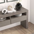 Buffet Storage Cabinet 62*18.8*33.5Inch , Sideboard Farmhouse Server Cabinet With 2 Drawers And 2 Open Storage Console Table For Kitchen, Dining Living Room Cupboard, Grey Gray Pine