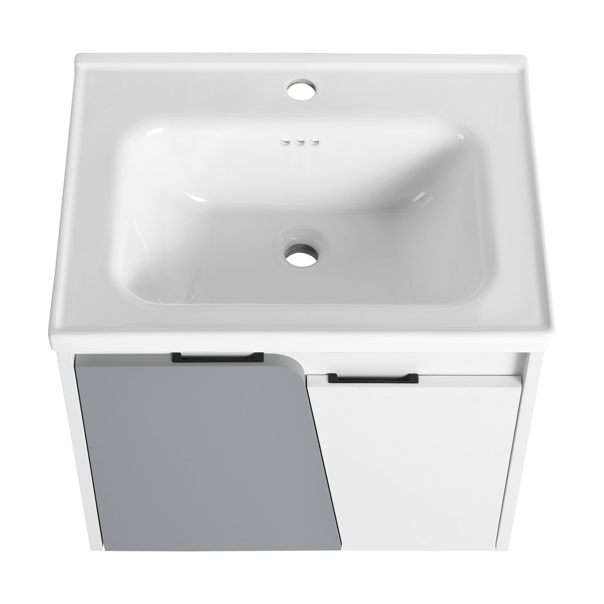 24 Inch Wall Mounted Bathroom Vanity With Sink, For Small Bathroom Kd Packing White 2 Bathroom Wall Mounted Modern Plywood