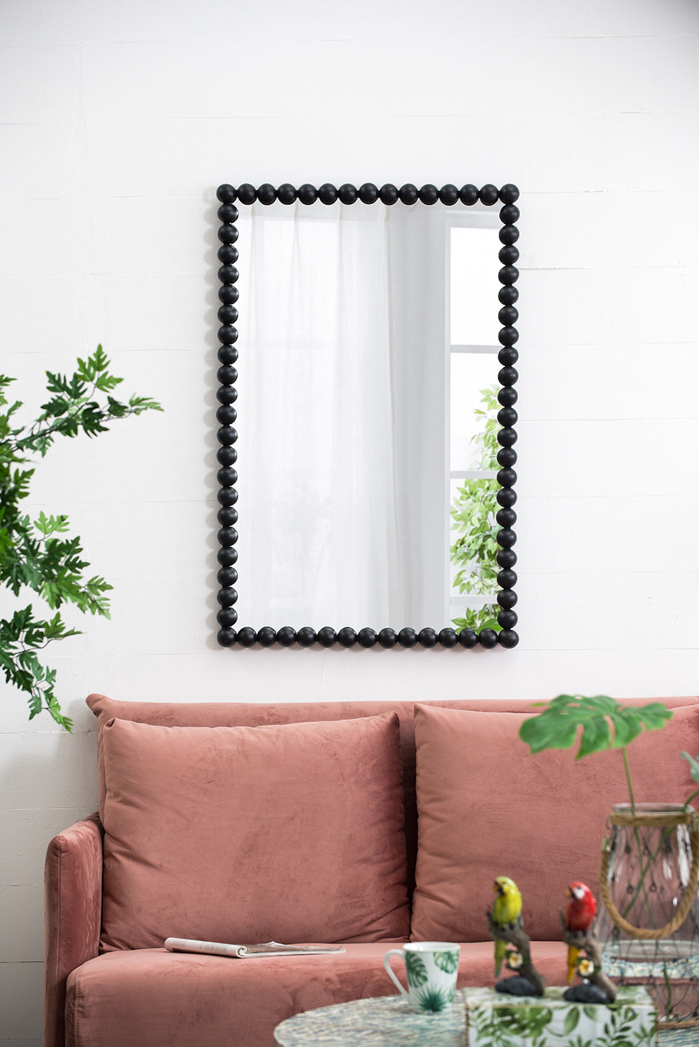 24" X 36" Rectangle Black Mirror, Wall Mirror For Living Room Bedroom Entryway Black Metal