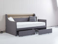 Twin Size Daybed With Storage Drawers, Upholstered Daybed With Charging Station And Led Lights, Gray Old Item W1580S00034 Twin Gray Linen