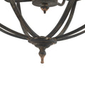 4 Light Metal Chandelier, Hanging Light Fixture With Adjustable Chain For Kitchen Dining Room Foyer Entryway, Bulb Not Included Black Iron